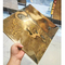 رنگ طلایی فولاد ضد زنگ صفحه آینه آب بزرگ موج 201J1 عسل دامن دیوار پوشش